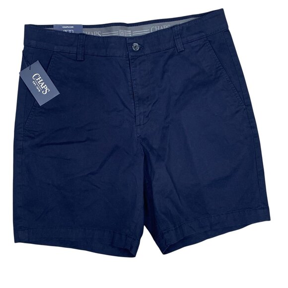Chaps Stretch Twill Navy Shorts Size 34 New With Tag - Picture 1 of 4